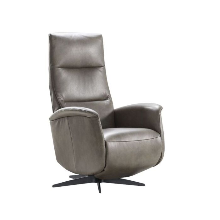 Relaxfauteuil Twisto L grijsbruin leer