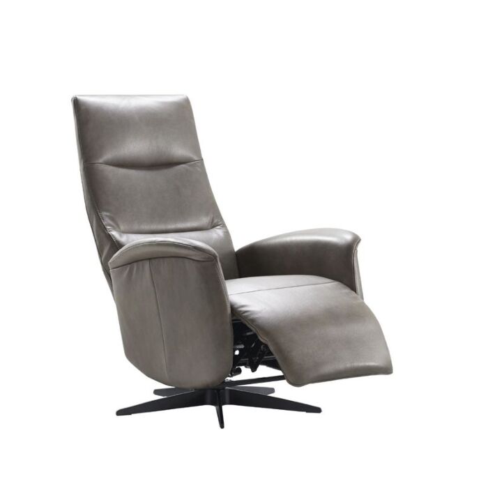 Relaxfauteuil Twisto L grijsbruin leer