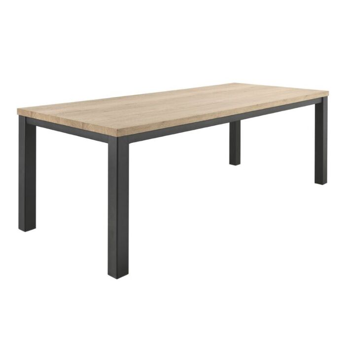 Eettafel Sontari houtstructuur/metaal 190x90cm