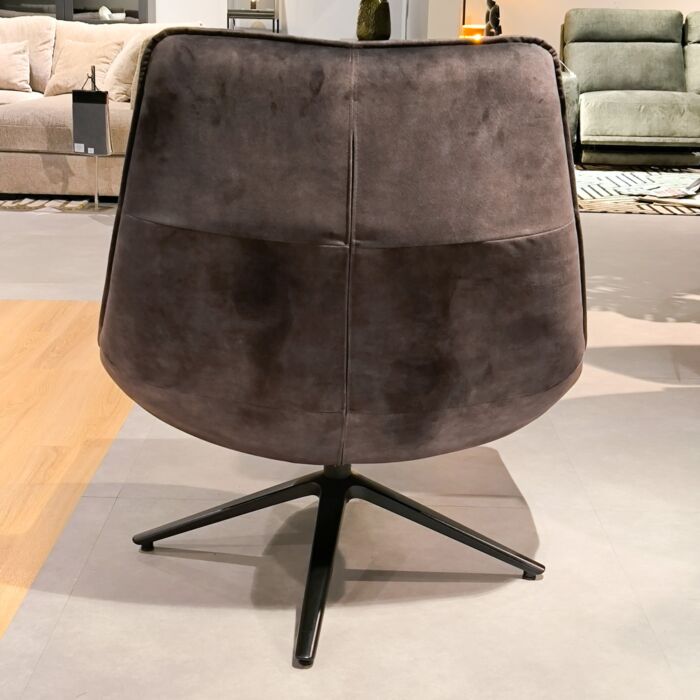 INHOUSE Draaifauteuil Monzone donkergroen velvet + Hocker