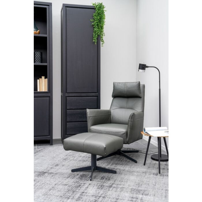 Fauteuil Matera Hoge Rug Groen Lederlook