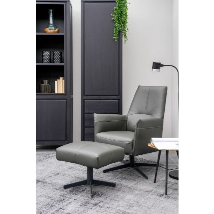 Fauteuil Matera Hoge Rug Groen Lederlook