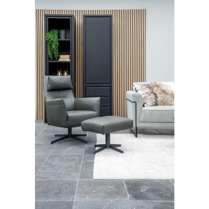 Fauteuil Matera Hoge Rug Groen Lederlook