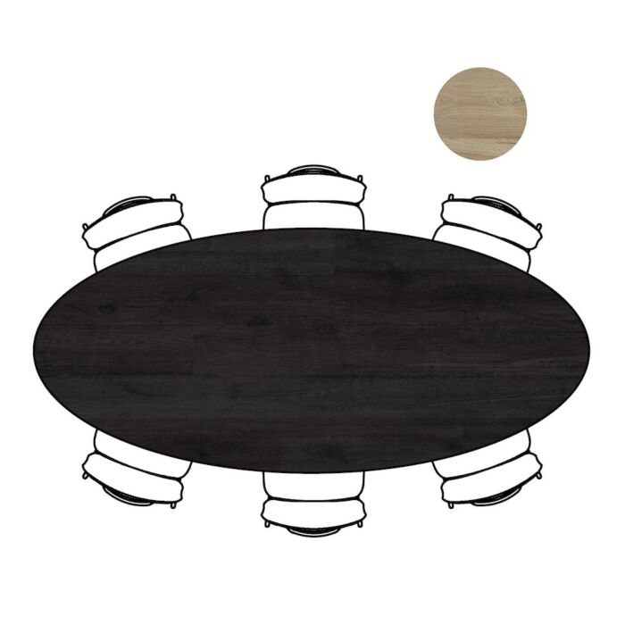 Arvada, Tafel 250 X 110 Cm. - Ellips - Centrale Poot Lang - Onyx