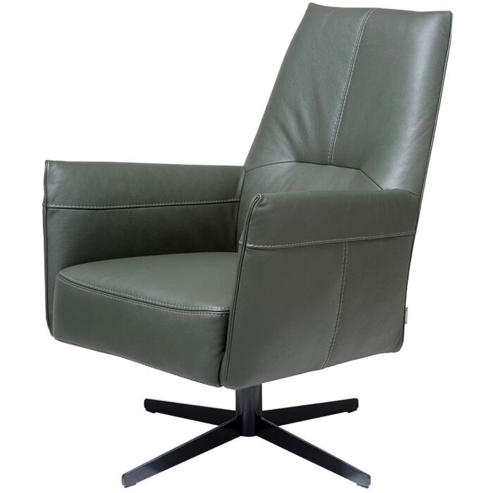 Fauteuil Matera Hoge Rug Groen Lederlook