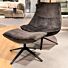 INHOUSE Draaifauteuil Monzone donkergroen velvet + Hocker