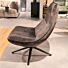 INHOUSE Draaifauteuil Monzone donkergroen velvet + Hocker