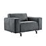 Loveseat Carolina antraciet leer met boxspring vering