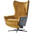 Relaxfauteuil Romia okergeel velvet met zwart leer