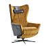 Relaxfauteuil Romia okergeel velvet met zwart leer