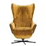 Relaxfauteuil Romia okergeel velvet met zwart leer