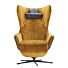 Relaxfauteuil Romia okergeel velvet met zwart leer