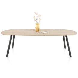 Niora, Eetkamertafel 270 X 120 Cm - Deens Ovaal - Metalen Poot - Graphite Naturel